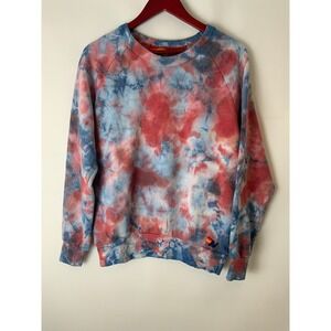Aviator Nation Sweatshirt Tie Dye Blue Orange Small